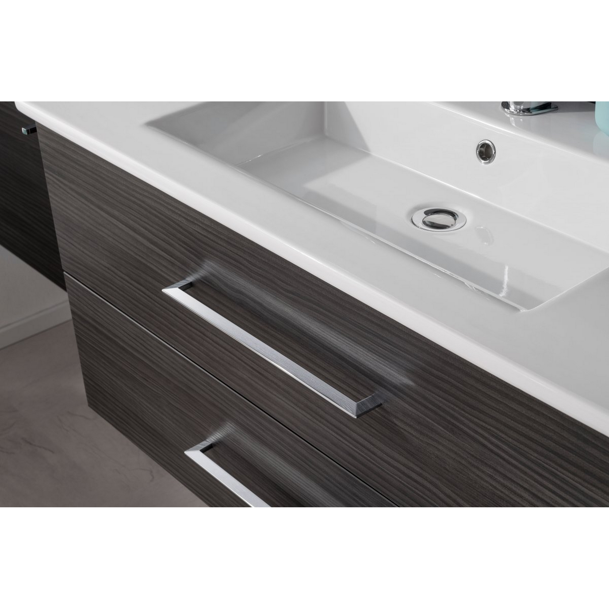 Badmöbelset 'b.perfekt' Spiegelelement und Waschbecken mit Unterschrank weiß/Dark Oak