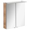 Badmöbelset 'b.perfekt' Spiegelschrank und Waschbecken mit Unterschrank weiß/Ast Eiche