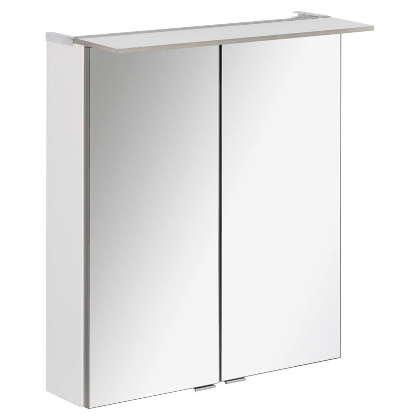 Badmöbelset 'b.perfekt' Spiegelschrank und Waschbecken mit Unterschrank weiß/weiß
