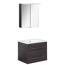 Badmöbelset 'b.perfekt' Spiegelschrank und Waschbecken mit Unterschrank weiß/Dark Oak
