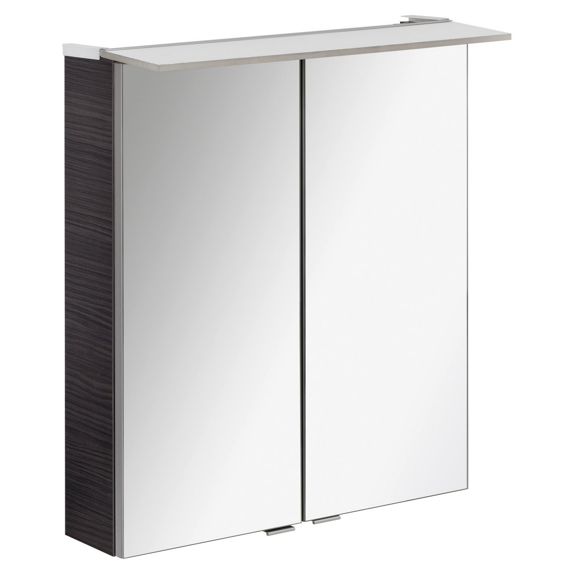 Badmöbelset 'b.perfekt' Spiegelschrank und Waschbecken mit Unterschrank weiß/Dark Oak