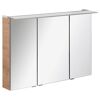 Badmöbelset 'b.perfekt' Spiegelschrank und Waschbecken mit Unterschrank weiß/Ast Eiche