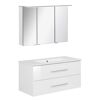 Badmöbelset 'b.perfekt' Spiegelschrank und Waschbecken mit Unterschrank weiß/weiß
