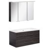 Badmöbelset 'b.perfekt' Spiegelschrank und Waschbecken mit Unterschrank weiß/Dark Oak