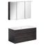 Badmöbelset 'b.perfekt' Spiegelschrank und Waschbecken mit Unterschrank weiß/Dark Oak
