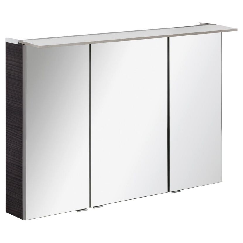 Badmöbelset 'b.perfekt' Spiegelschrank und Waschbecken mit Unterschrank weiß/Dark Oak