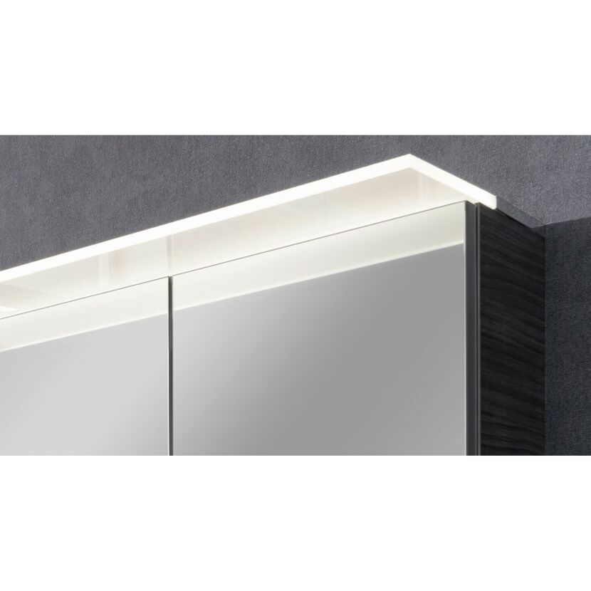 Badmöbelset 'b.perfekt' Spiegelschrank und Waschbecken mit Unterschrank weiß/Dark Oak