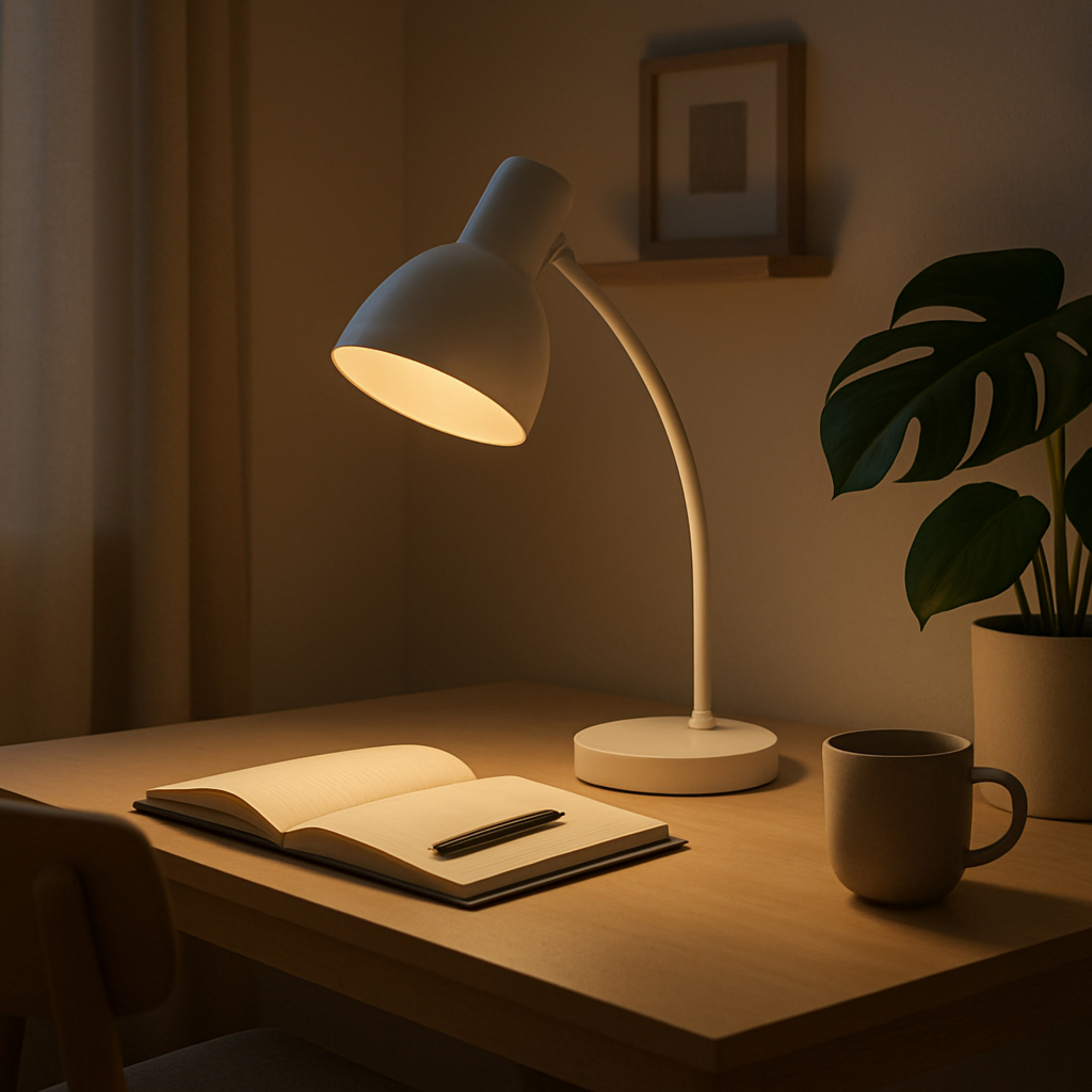 Schreibtischleuchte 'Jerry' weiß 15 x 42,9 x 31 cm