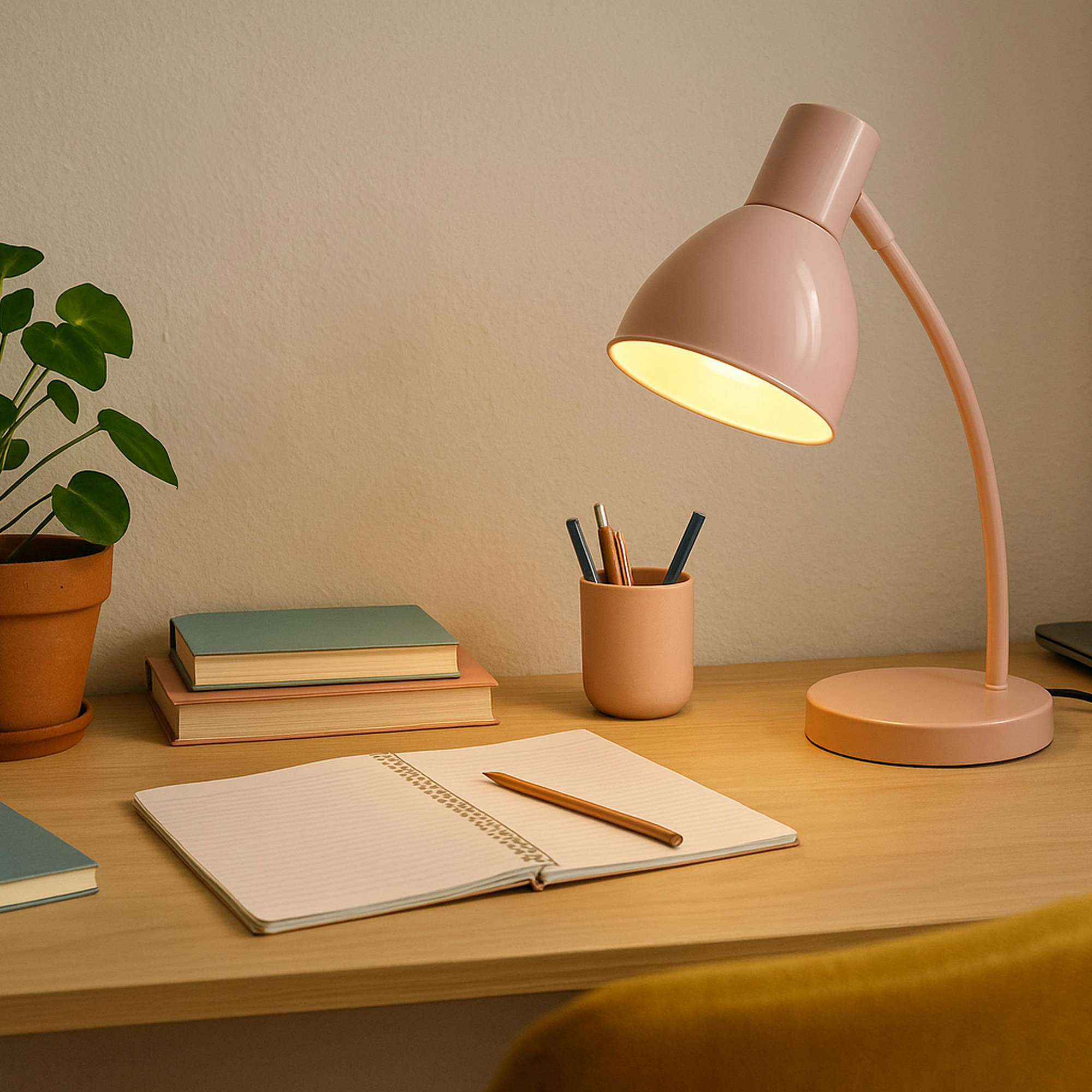 Schreibtischleuchte 'Jerry' rosa 15 x 42,9 x 31 cm
