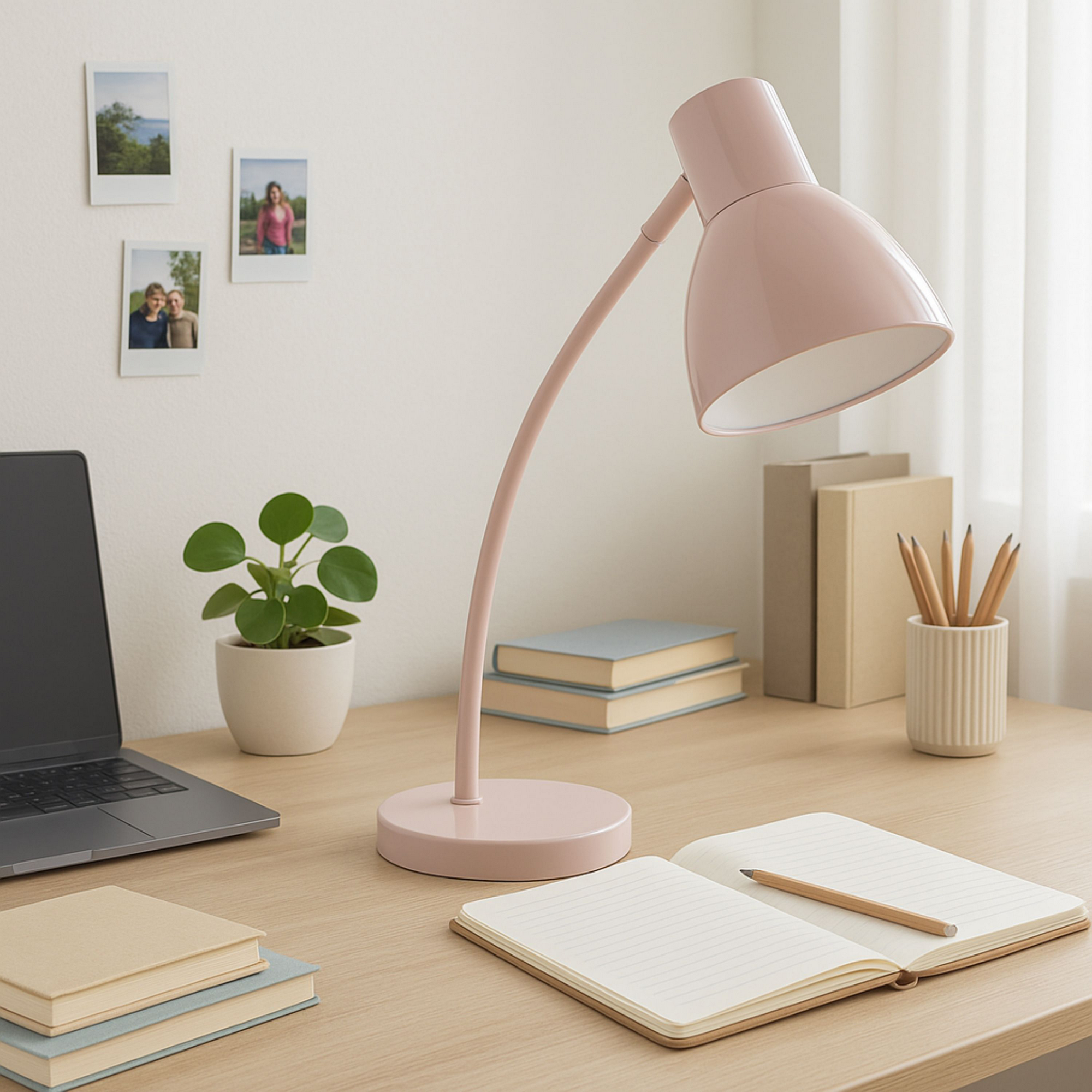 Schreibtischleuchte 'Jerry' rosa 15 x 42,9 x 31 cm