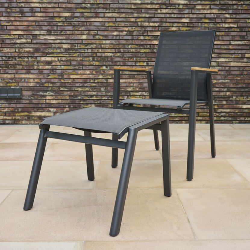 Gartenstuhl 'Bologna' stapelbar Aluminium anthrazit 57 x 92 x 56 cm