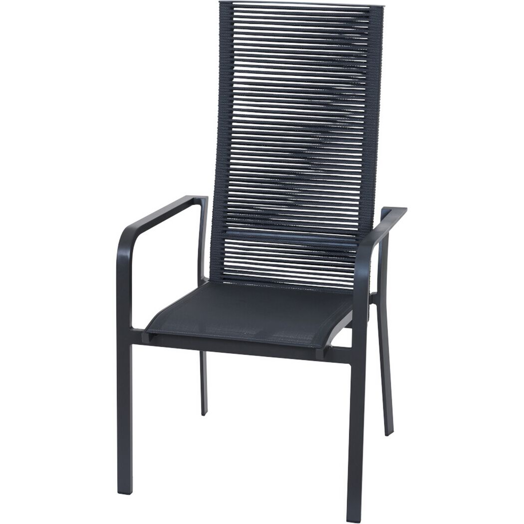 Gartenstuhl 'Carlton' stapelbar Aluminium anthrazit 60 x 113 x 63 cm