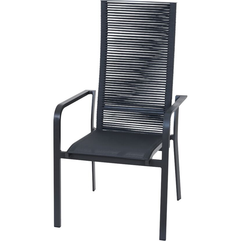 Gartenstuhl 'Carlton' stapelbar Aluminium anthrazit 60 x 113 x 63 cm