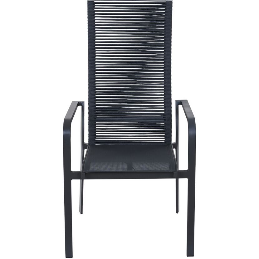 Gartenstuhl 'Carlton' stapelbar Aluminium anthrazit 60 x 113 x 63 cm
