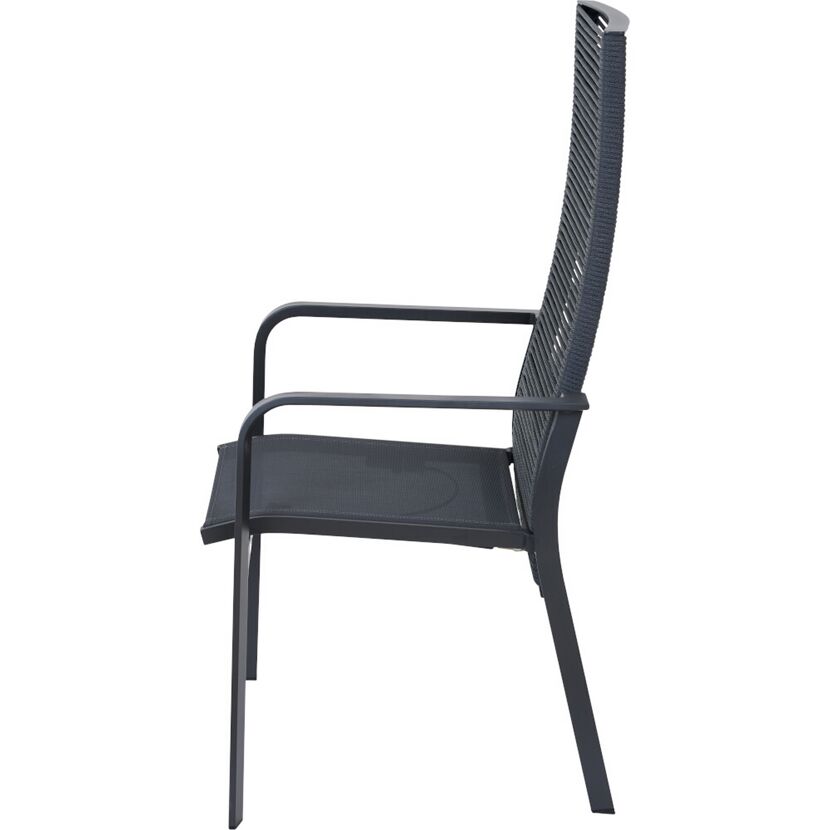 Gartenstuhl 'Carlton' stapelbar Aluminium anthrazit 60 x 113 x 63 cm