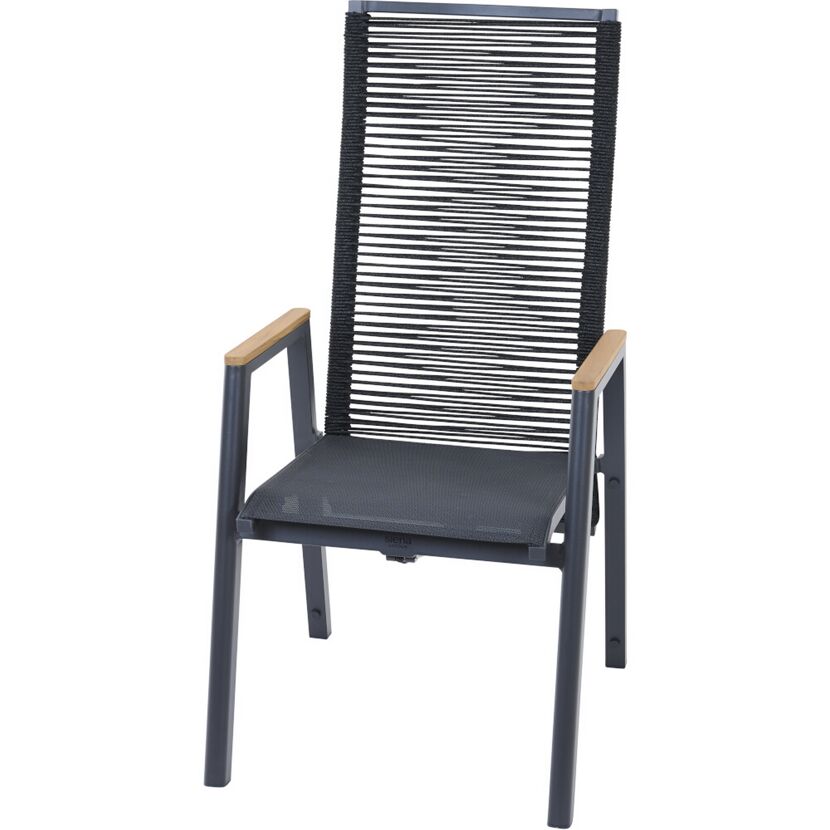 Gartenstuhl 'Bologna' stapelbar Aluminium anthrazit 56 x 113 x 77 cm