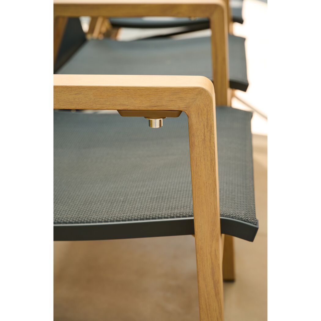 Gartenstuhl 'Catania' stapelbar Aluminium braun 60 x 111 x 67,5 cm