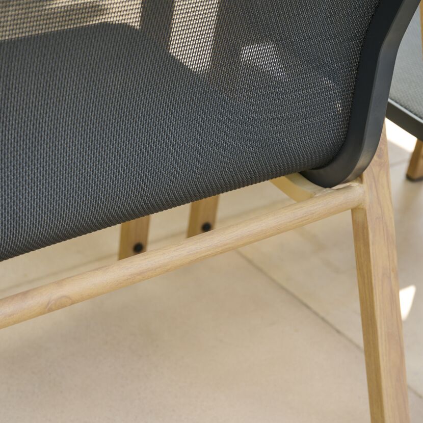 Gartenstuhl 'Catania' stapelbar Aluminium braun 57 x 92 x 56 cm