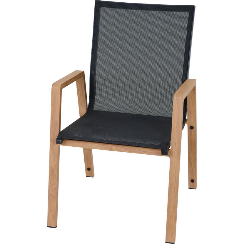 Gartenstuhl 'Catania' stapelbar Aluminium braun 57 x 92 x 56 cm