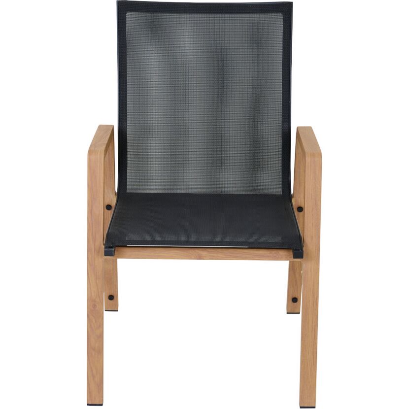 Gartenstuhl 'Catania' stapelbar Aluminium braun 57 x 92 x 56 cm