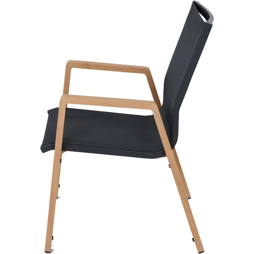 Gartenstuhl 'Catania' stapelbar Aluminium braun 57 x 92 x 56 cm