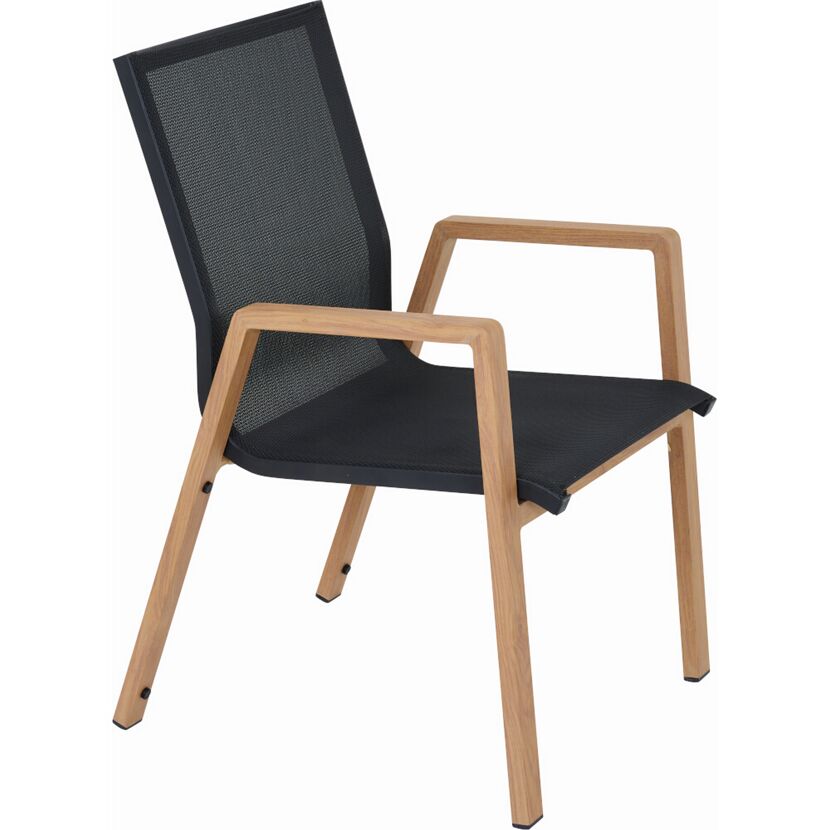 Gartenstuhl 'Catania' stapelbar Aluminium braun 57 x 92 x 56 cm