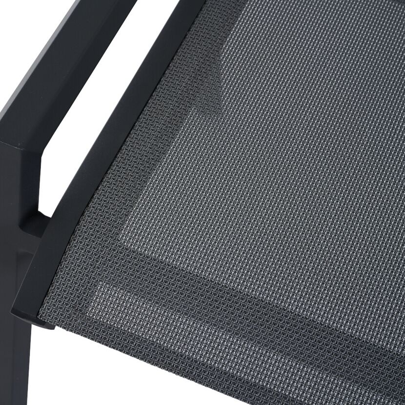 Gartenhocker 'Tauro' stapelbar Aluminium anthrazit 59 x 47 x 56,5 cm