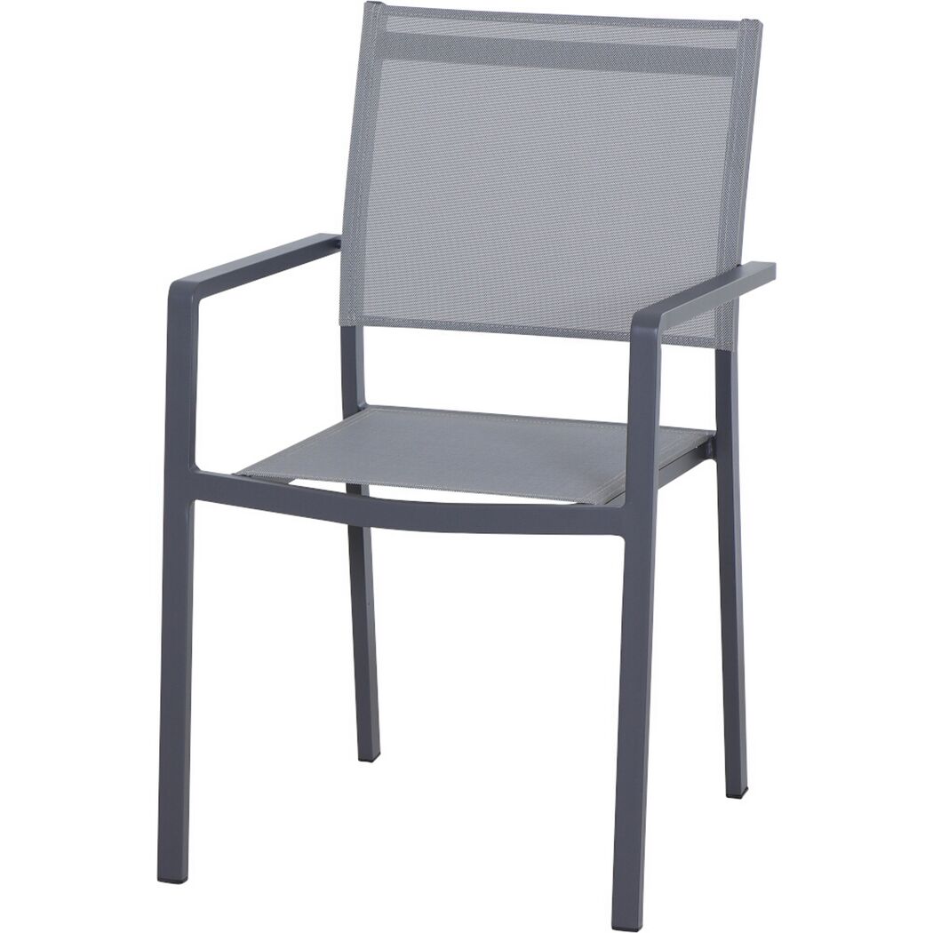 Gartenstuhl 'Leeds' stapelbar Aluminium anthrazit 54 x 88 x 54 cm