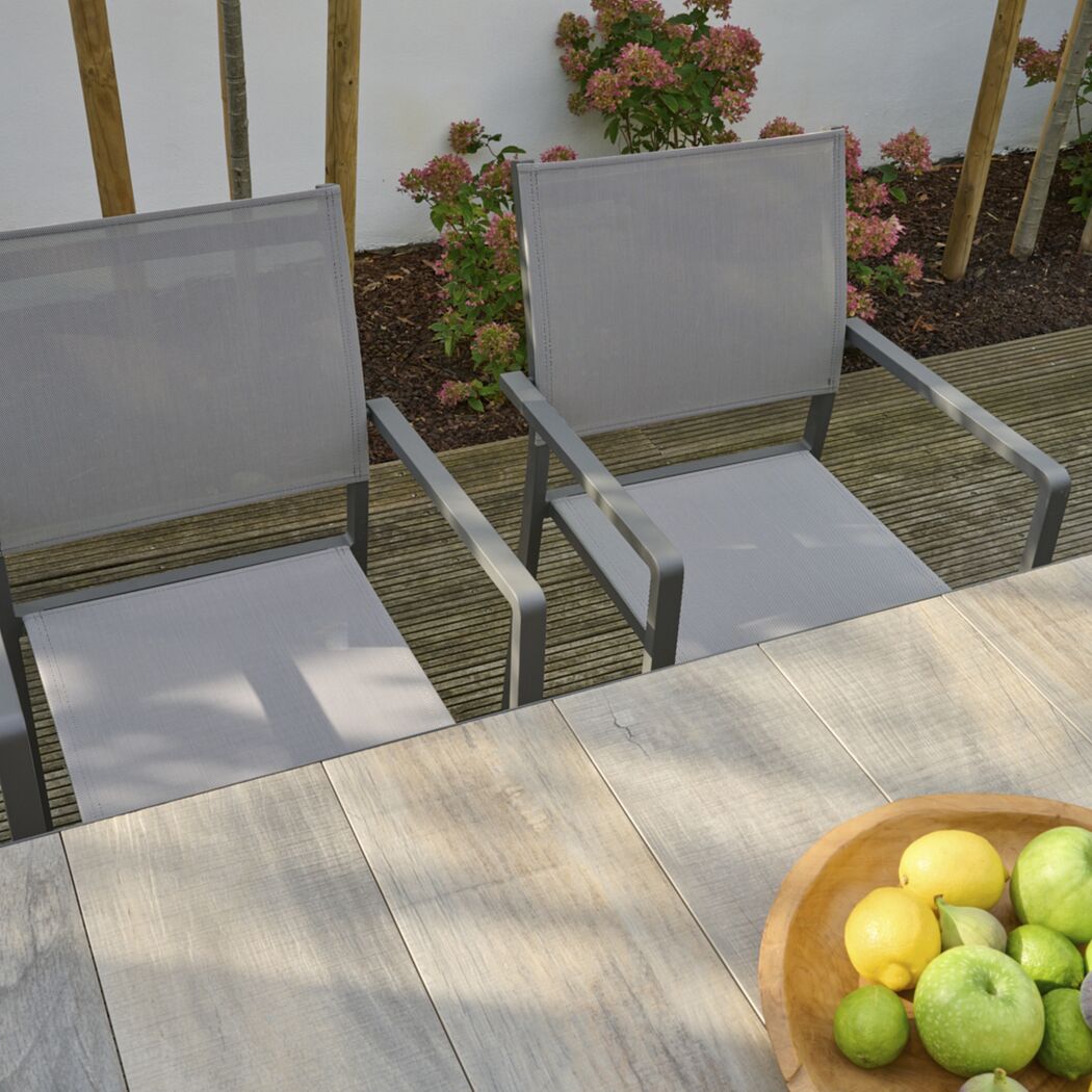 Gartenstuhl 'Leeds' stapelbar Aluminium anthrazit 54 x 88 x 54 cm