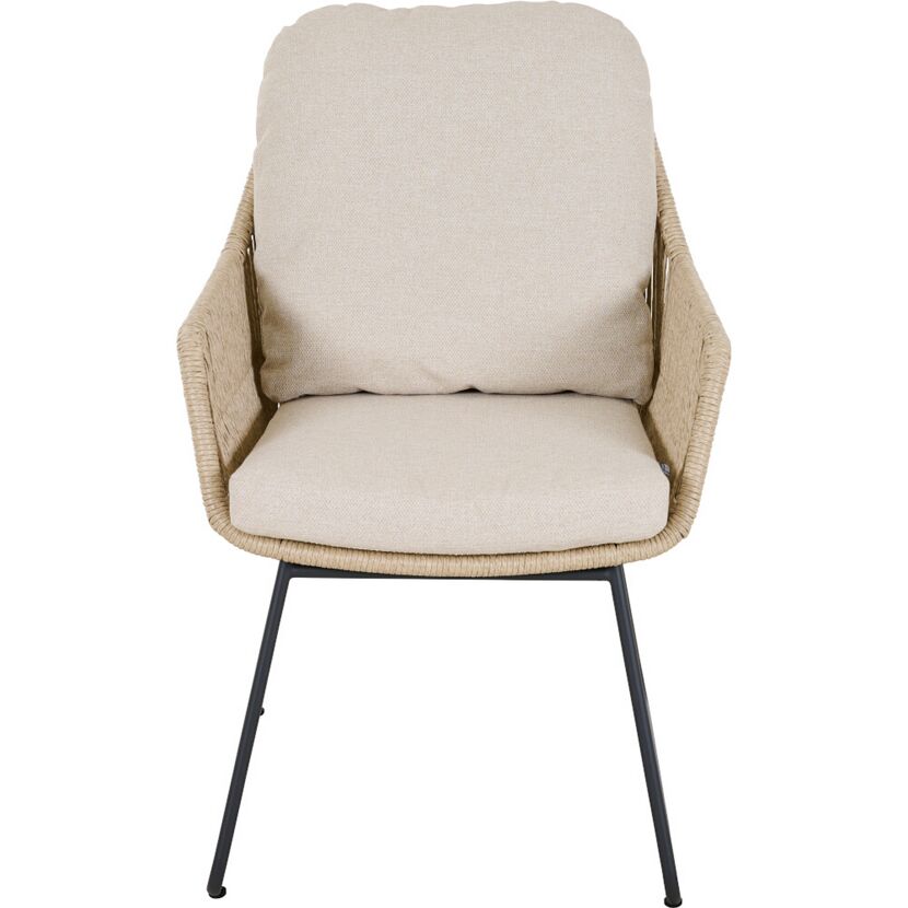 Gartensessel 'Kansas' Edelstahl/Aluminium taupe 60 x 85 x 70 cm
