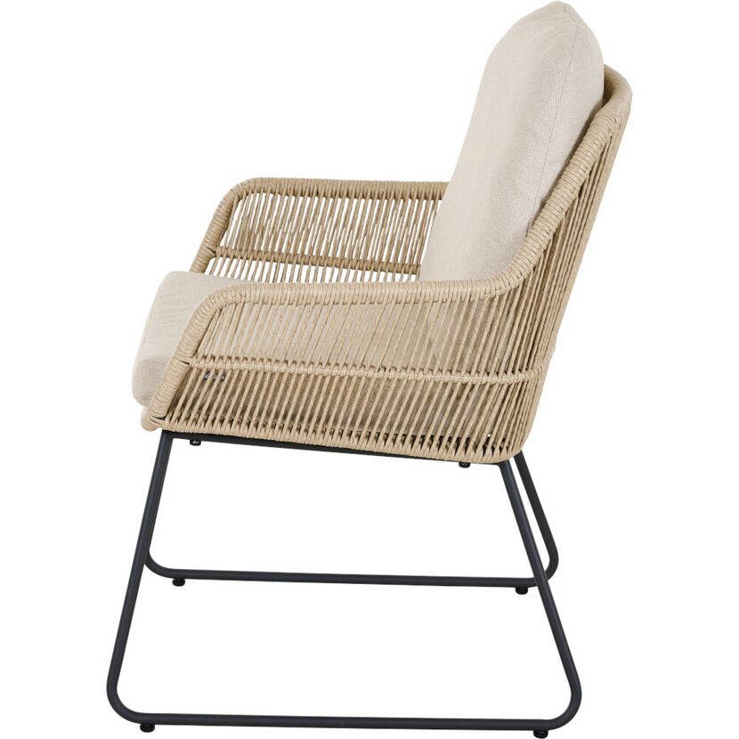 Gartensessel 'Kansas' Edelstahl/Aluminium taupe 60 x 85 x 70 cm