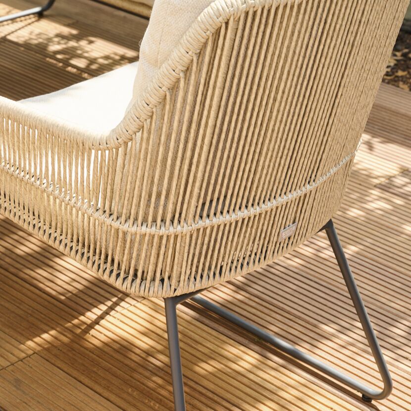 Gartensessel 'Kansas' Edelstahl/Aluminium taupe 60 x 85 x 70 cm