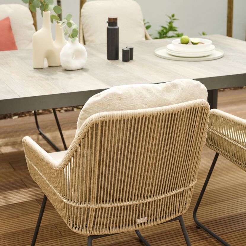 Gartensessel 'Kansas' Edelstahl/Aluminium taupe 60 x 85 x 70 cm