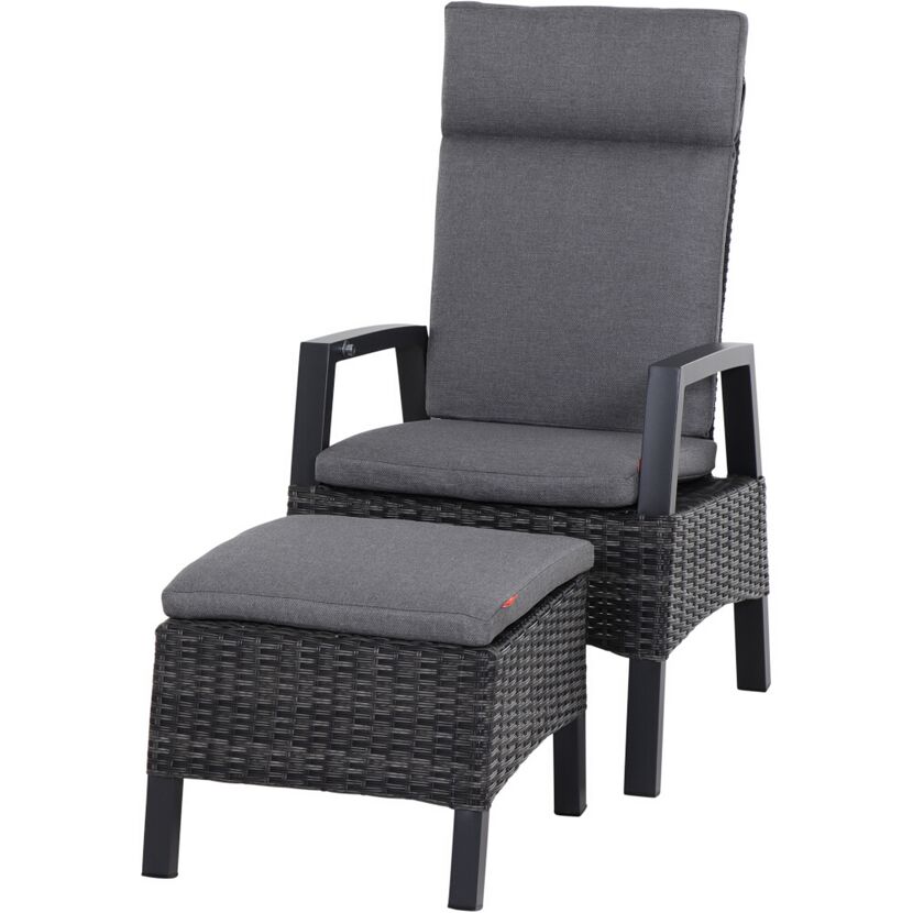 Gartenhocker 'Taranto' Aluminium blau/grau 54 x 40 x 50 cm