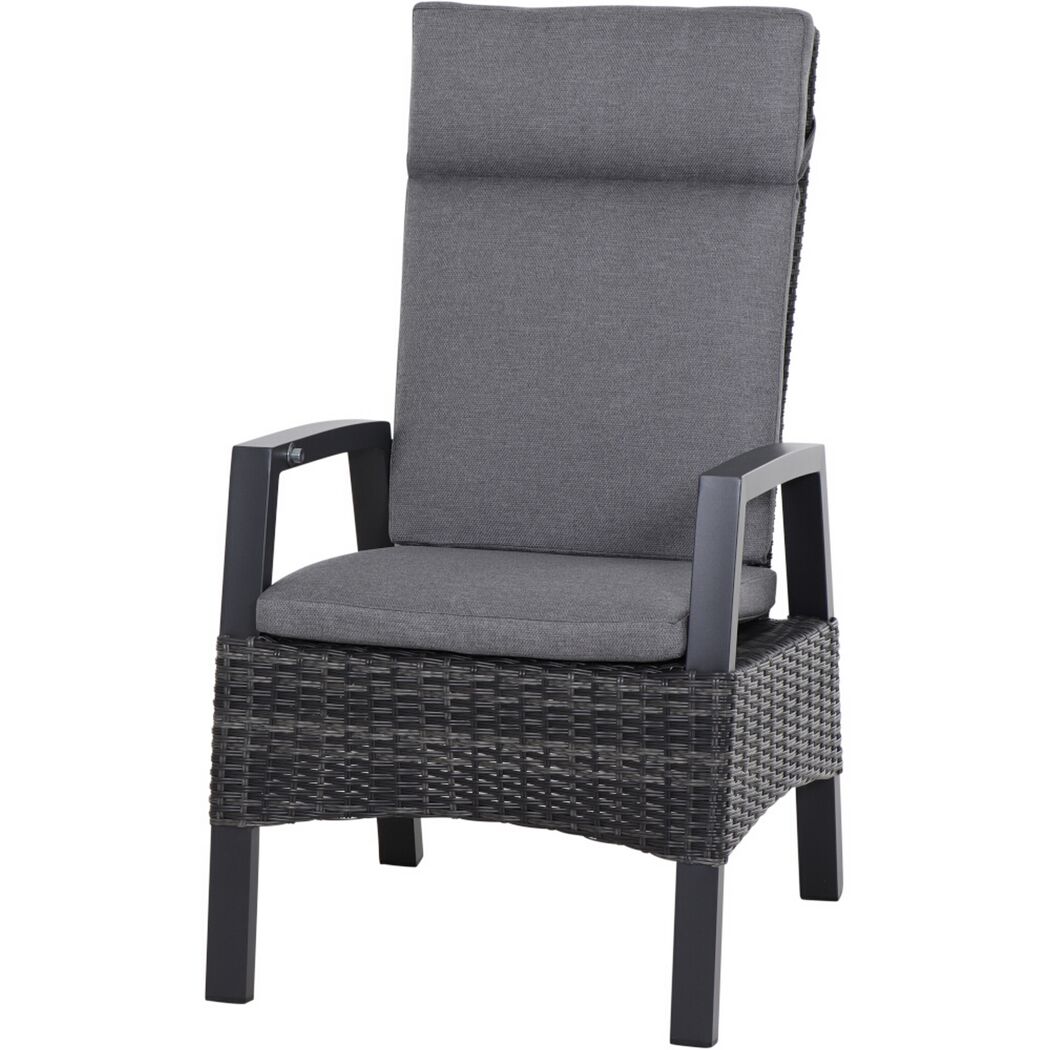 Gartensessel 'Taranto' Aluminium blau/grau 61 x 109 x 74 cm