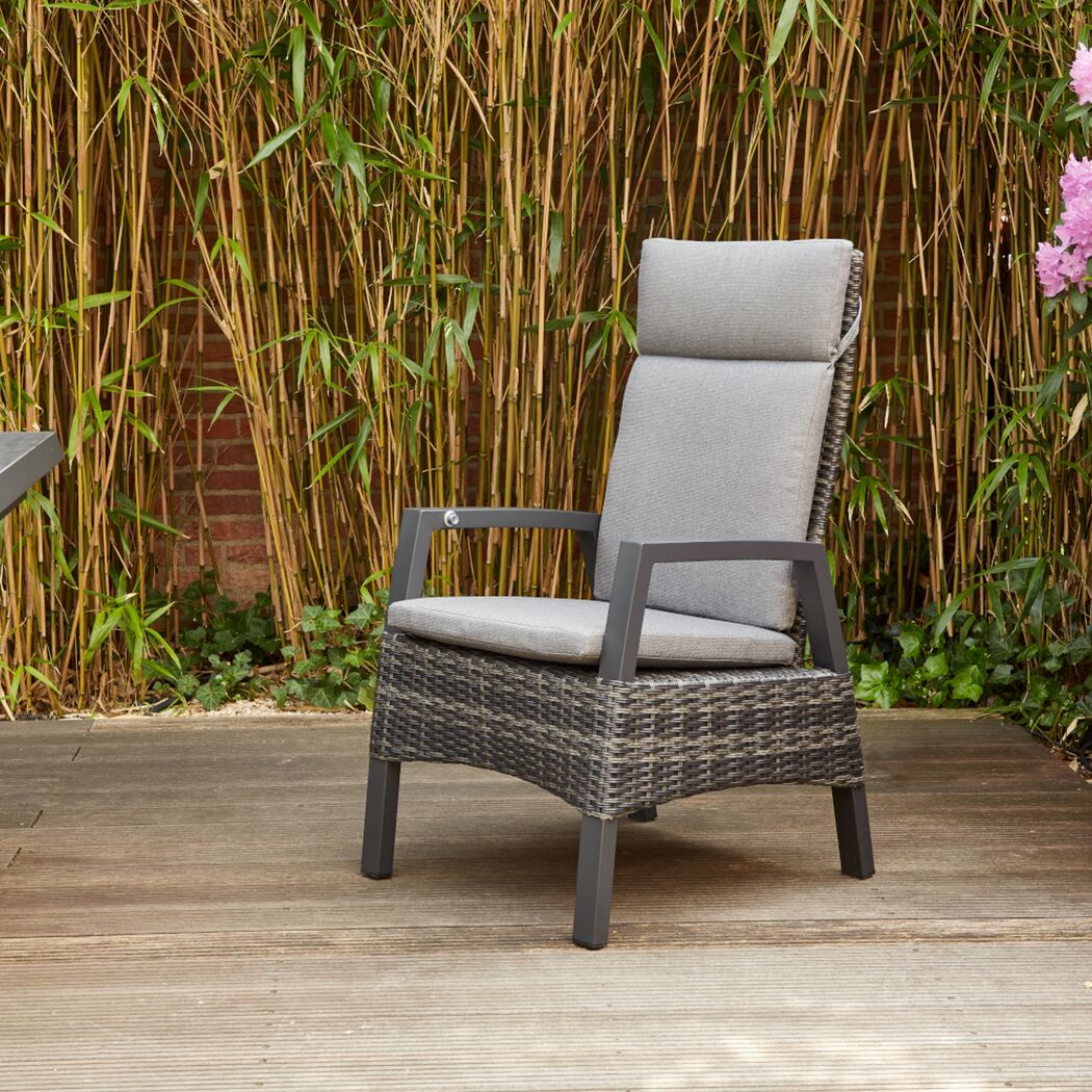 Gartensessel 'Taranto' Aluminium blau/grau 61 x 109 x 74 cm