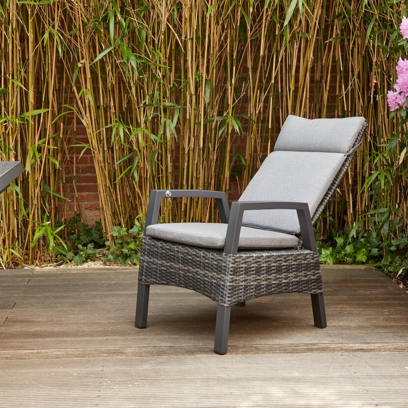 Gartensessel 'Taranto' Aluminium blau/grau 61 x 109 x 74 cm