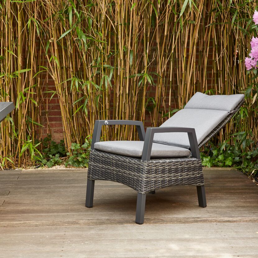 Gartensessel 'Taranto' Aluminium blau/grau 61 x 109 x 74 cm