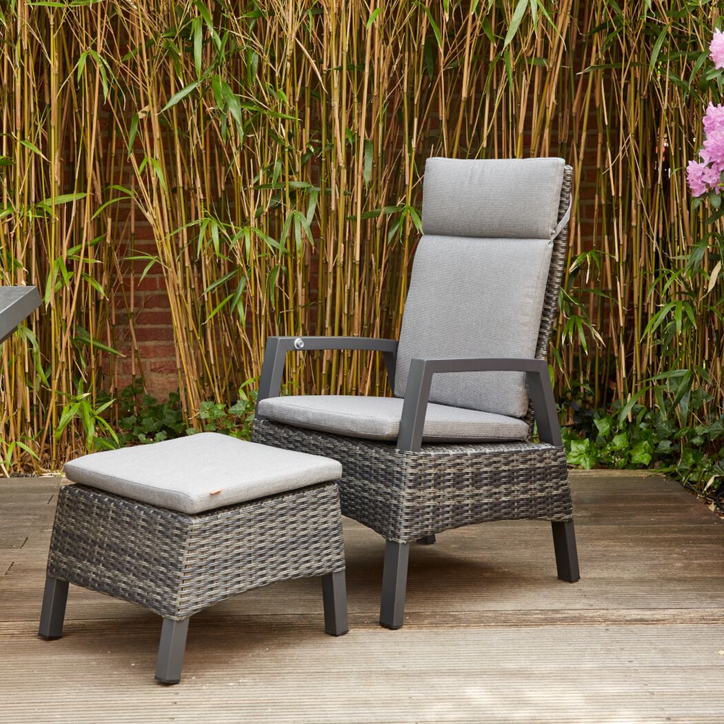 Gartensessel 'Taranto' Aluminium blau/grau 61 x 109 x 74 cm
