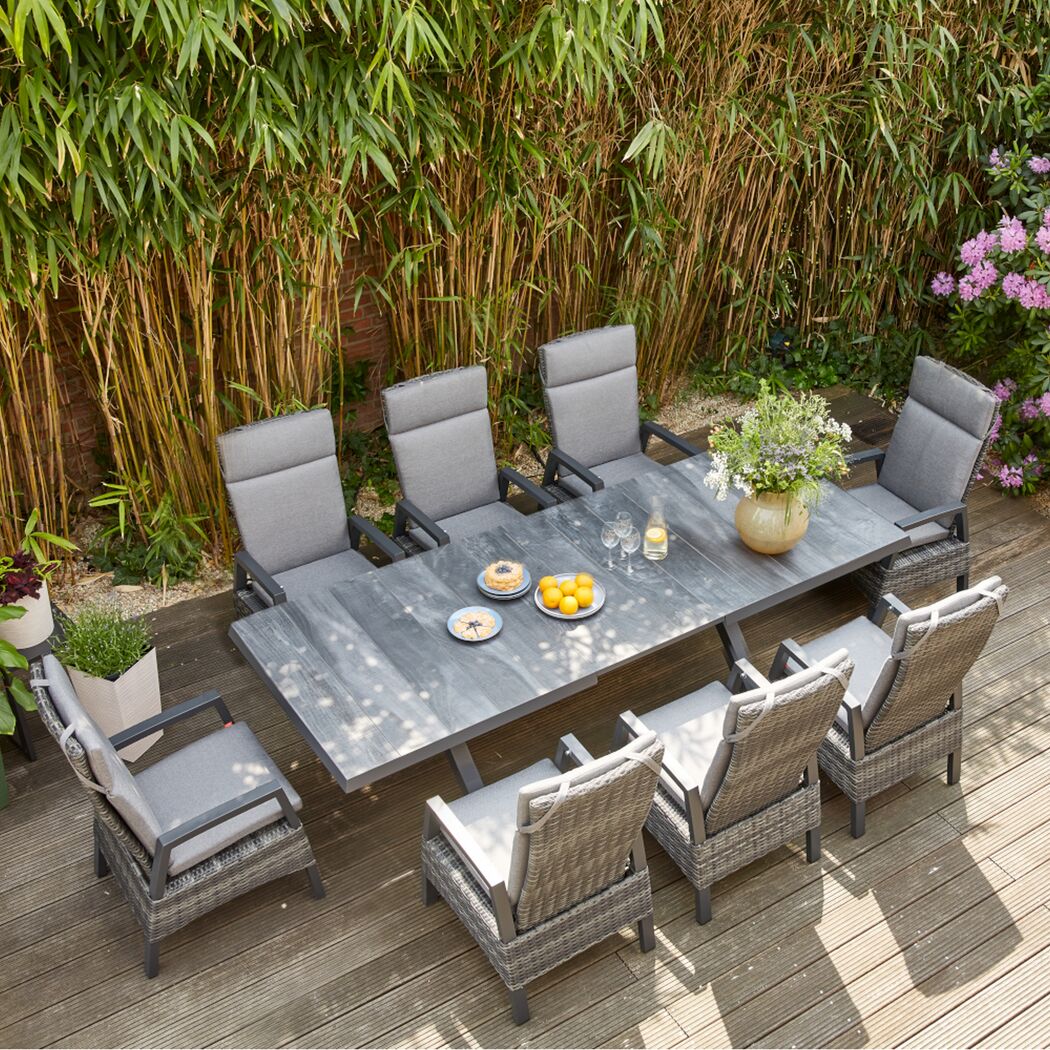 Gartensessel 'Taranto' Aluminium blau/grau 61 x 109 x 74 cm
