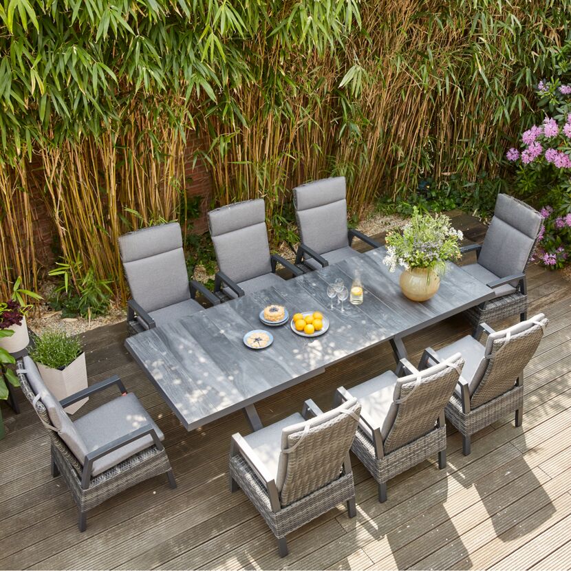 Gartensessel 'Taranto' Aluminium blau/grau 61 x 109 x 74 cm