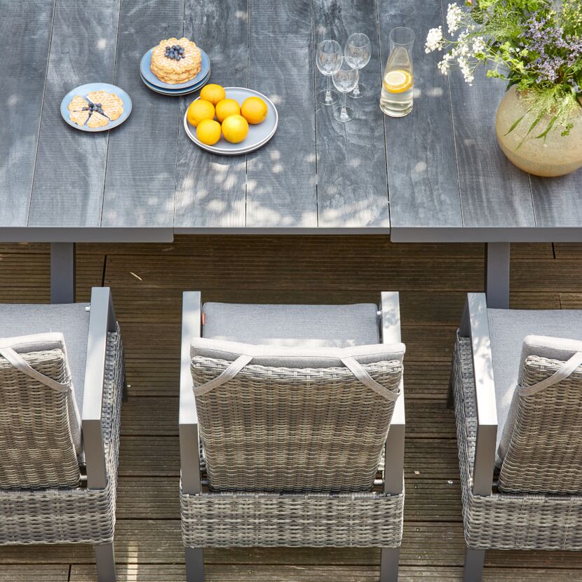 Gartensessel 'Taranto' Aluminium blau/grau 61 x 109 x 74 cm