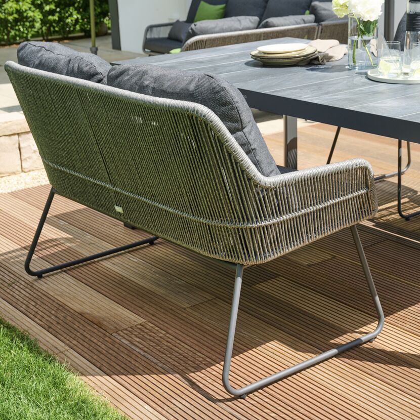Gartenbank 'Kansas' 2-Sitzer Edelstahl/Aluminium anthrazit 135 x 85 x 70 cm