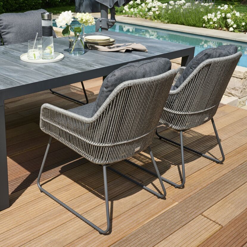 Gartenbank 'Kansas' 2-Sitzer Edelstahl/Aluminium anthrazit 135 x 85 x 70 cm