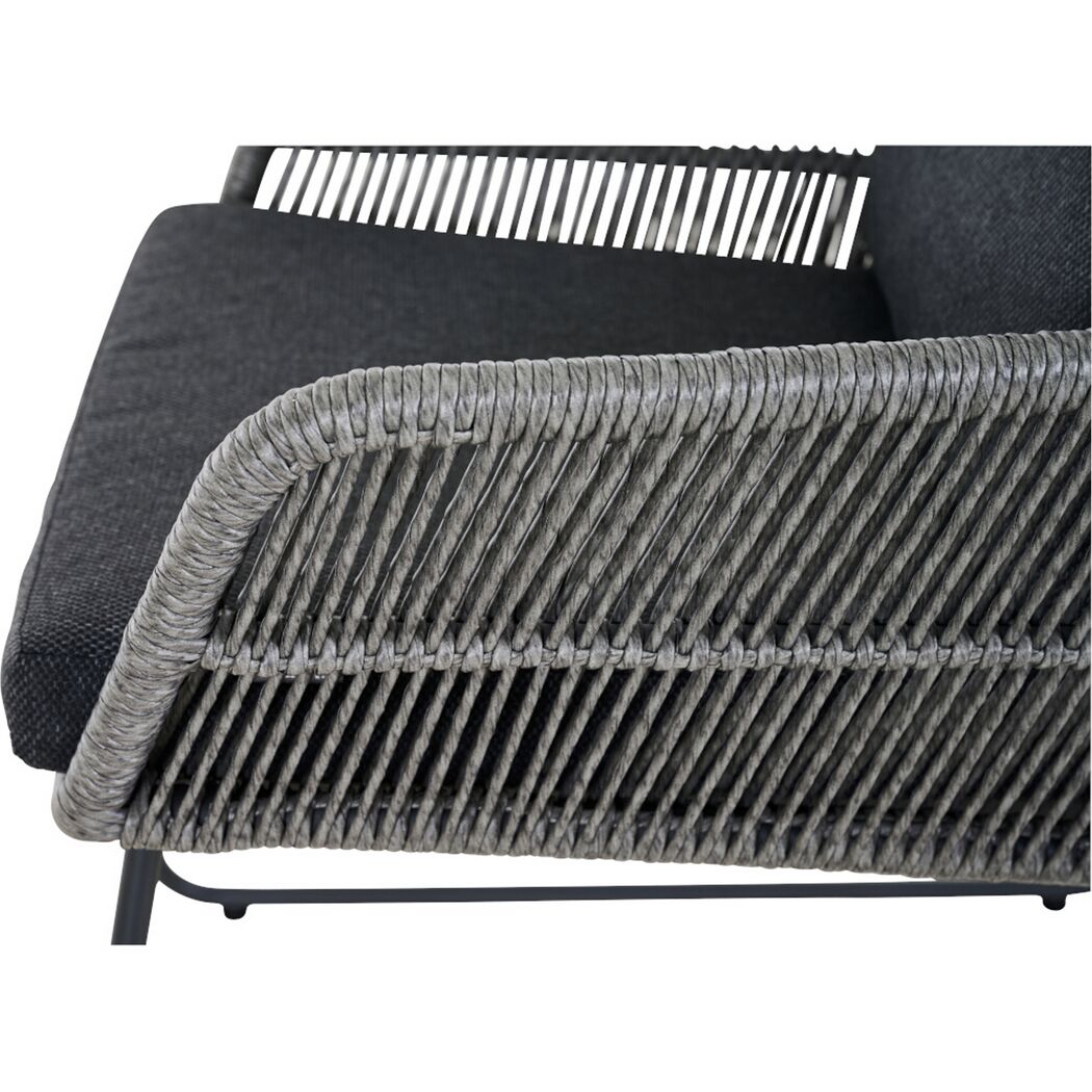 Gartensessel 'Kansas' Edelstahl/Aluminium dunkelgrau 60 x 85 x 70 cm