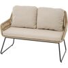 Gartenbank 'Kansas' 2-Sitzer Edelstahl/Aluminium taupe 135 x 85 x 70 cm