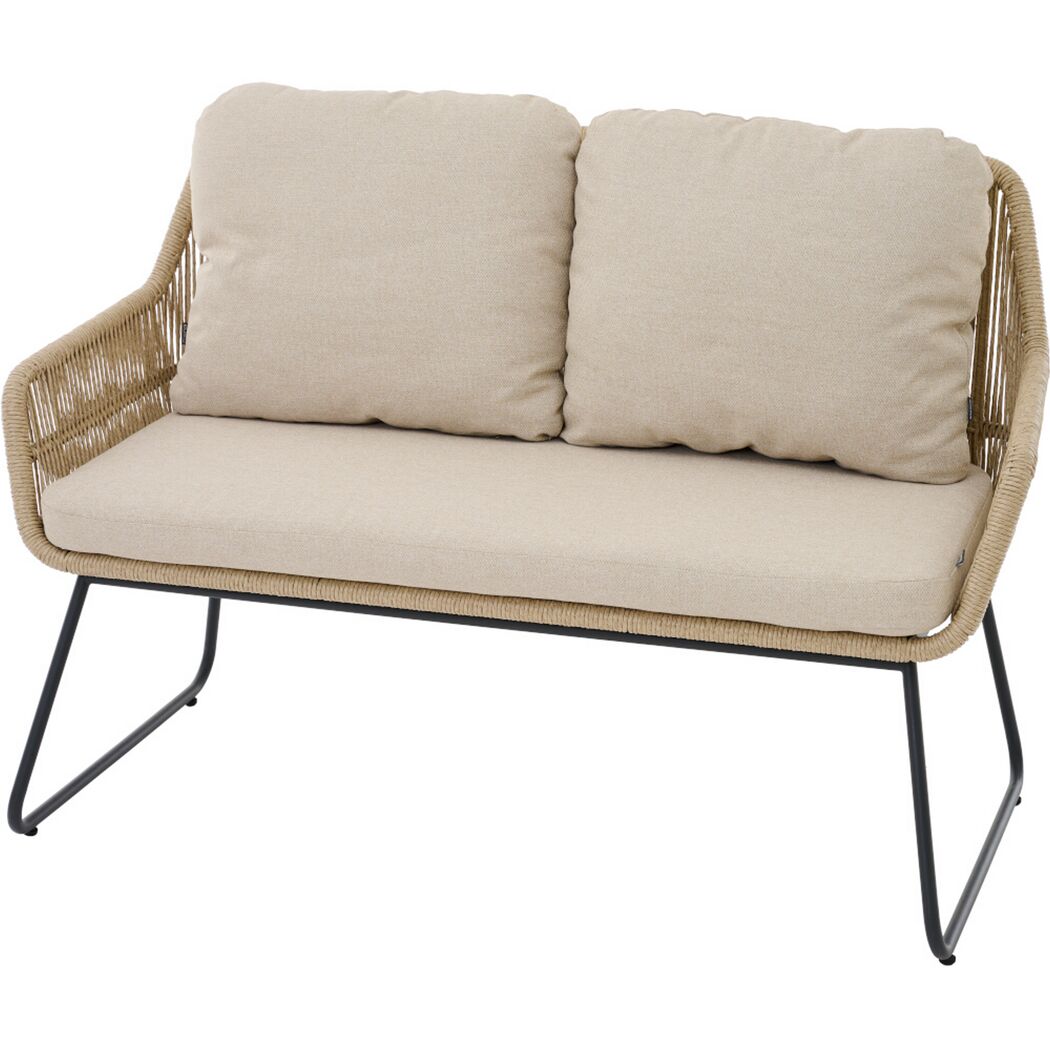 Gartenbank 'Kansas' 2-Sitzer Edelstahl/Aluminium taupe 135 x 85 x 70 cm