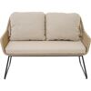 Gartenbank 'Kansas' 2-Sitzer Edelstahl/Aluminium taupe 135 x 85 x 70 cm