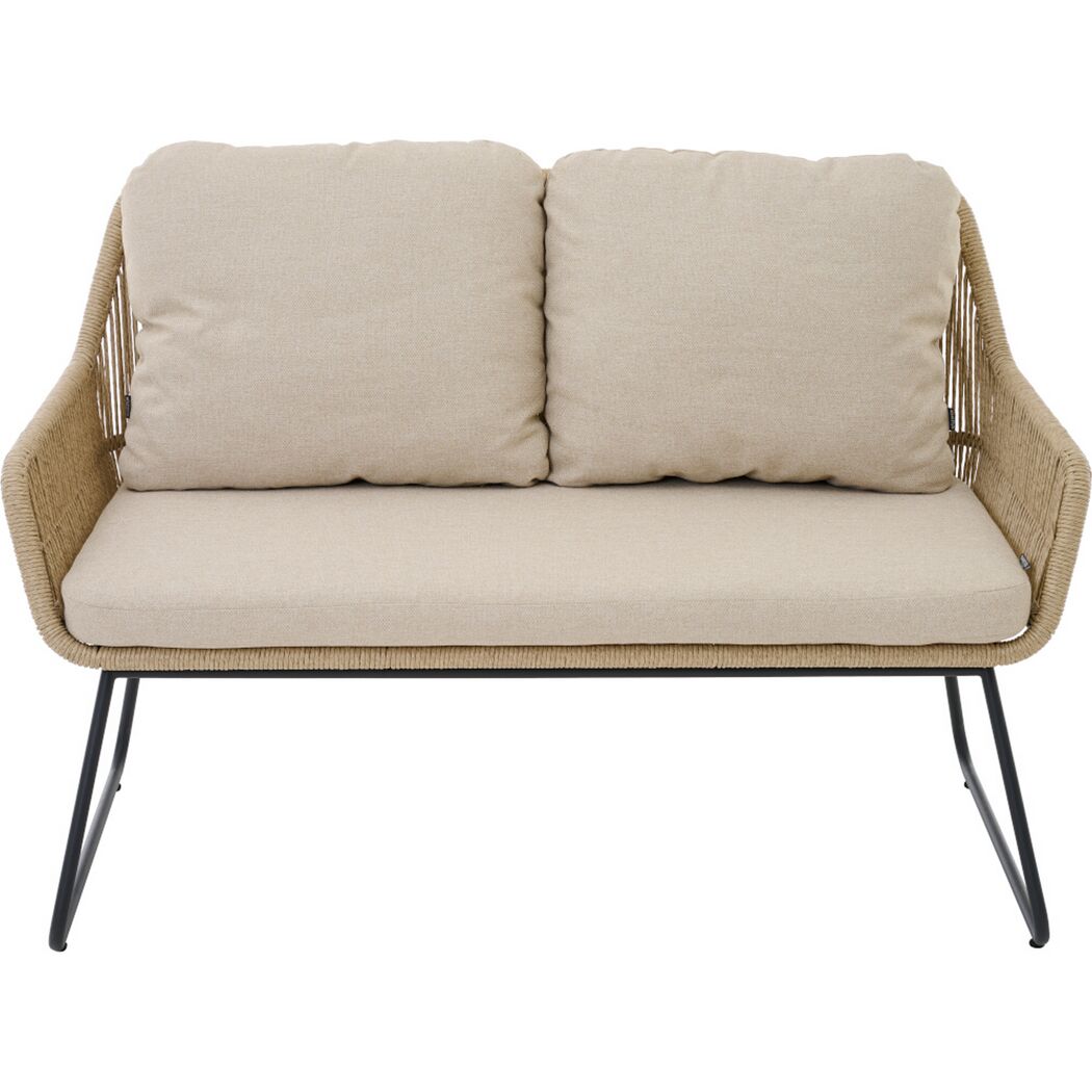 Gartenbank 'Kansas' 2-Sitzer Edelstahl/Aluminium taupe 135 x 85 x 70 cm