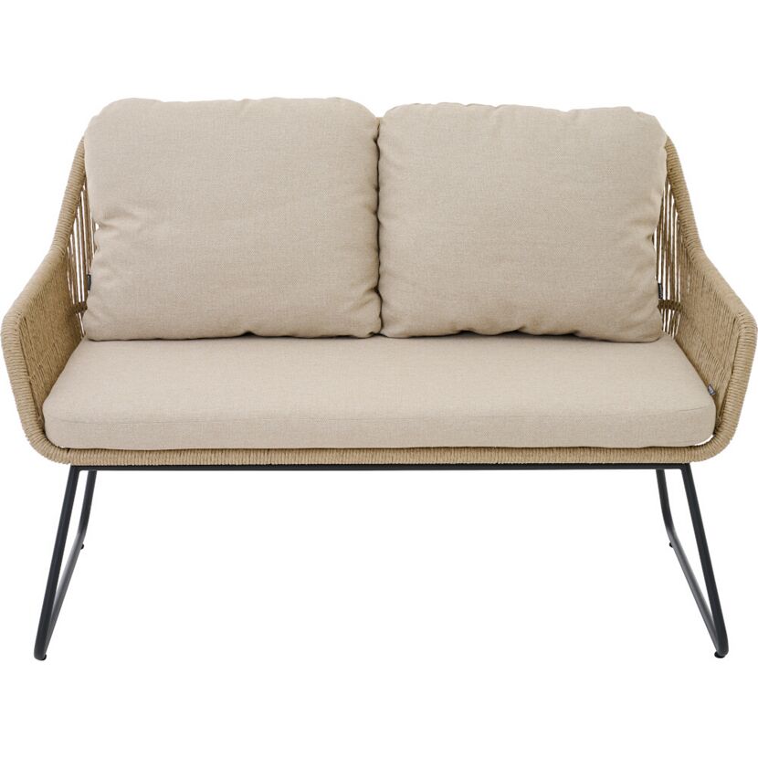 Gartenbank 'Kansas' 2-Sitzer Edelstahl/Aluminium taupe 135 x 85 x 70 cm